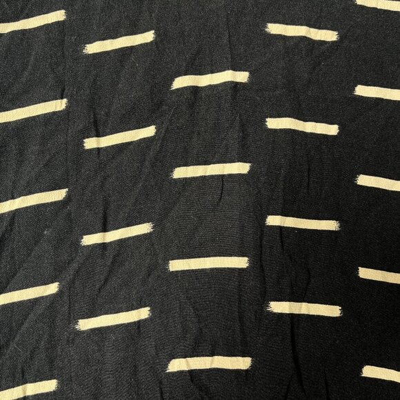 Madewell Dash Dress sz 0 Black Beige Metal Zipper V Back Crew Neck Earthy Boho - Picture 8 of 9